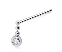 Bead Shaped Silver Straight Nose Stud NSKA-51